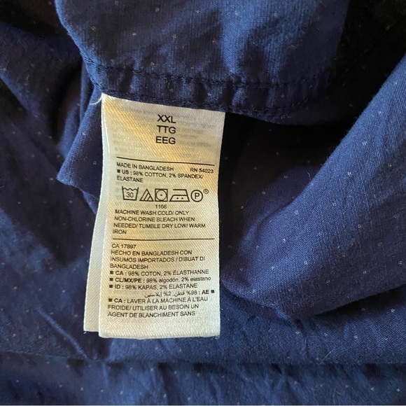 Men’s Old Navy Cotton Short-sleeve Button-down Shirt Navy Blue Size XXL - Picture 10 of 11